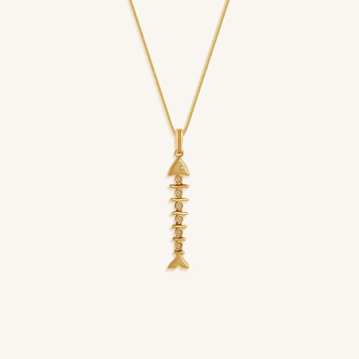 Prosperous Flow Fish Cubic Zirconia Necklace