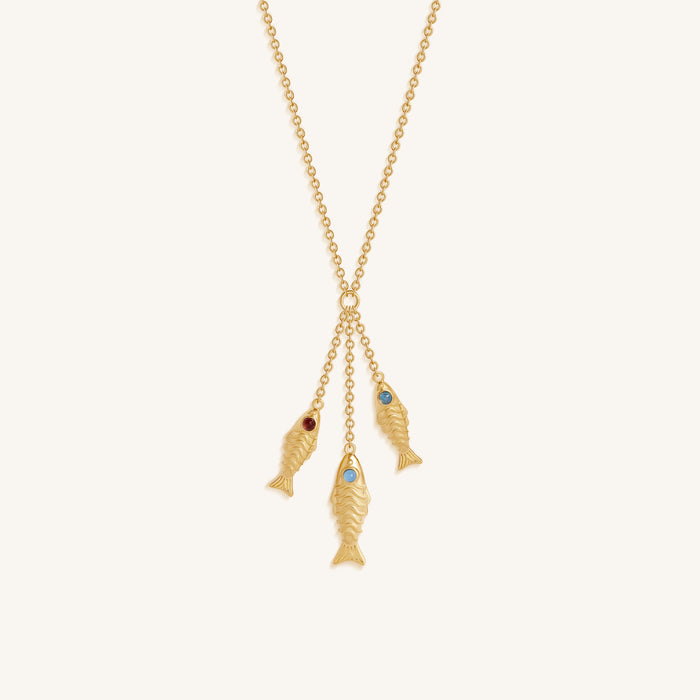 Opulent Spirit Fish Multi-Stone Necklace