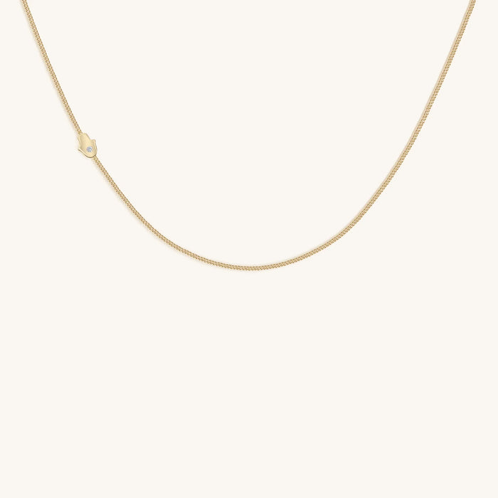 Protected Being 14K Gold Hamsa Hand Necklace
