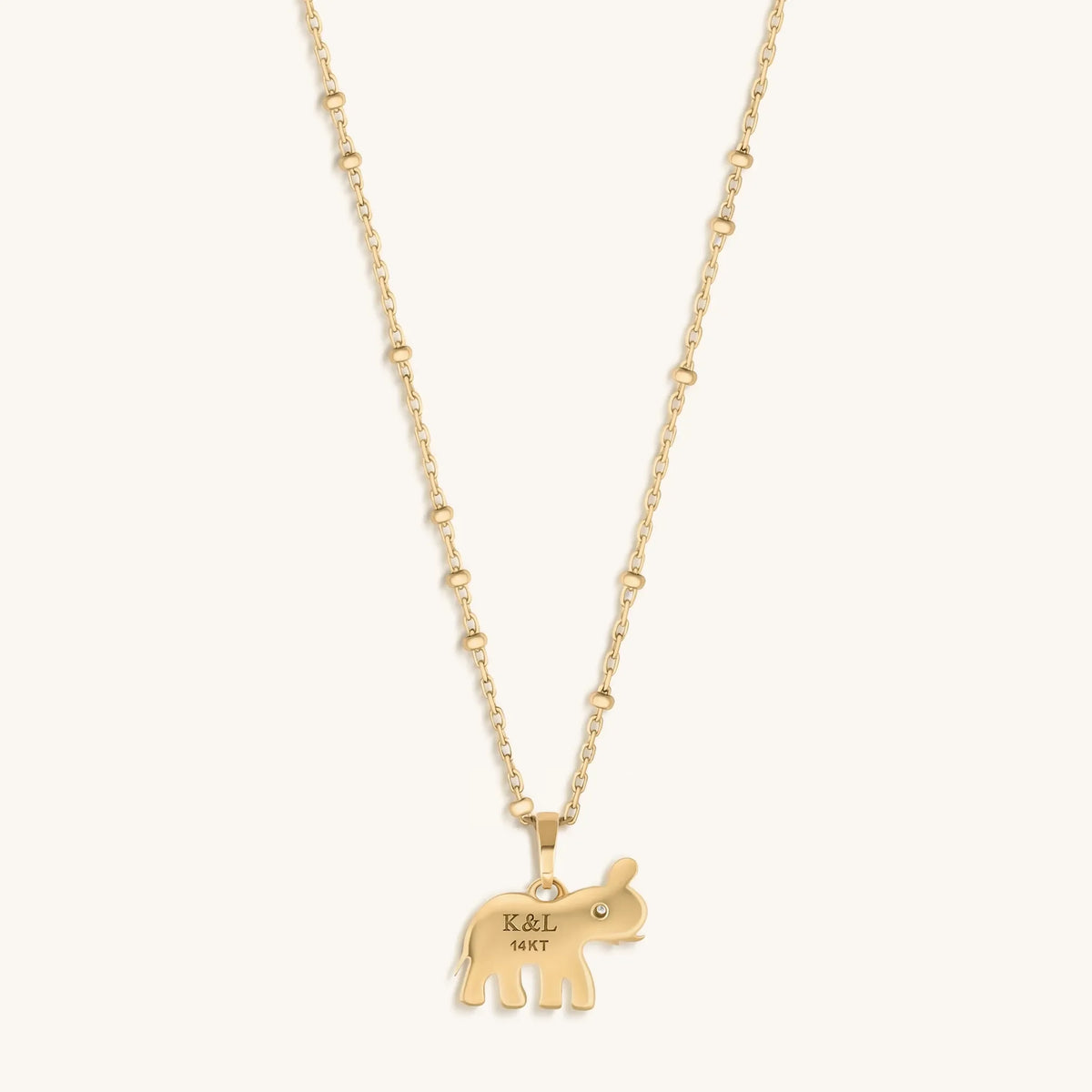 Ancient Wisdom - 14K Gold Elephant Necklace