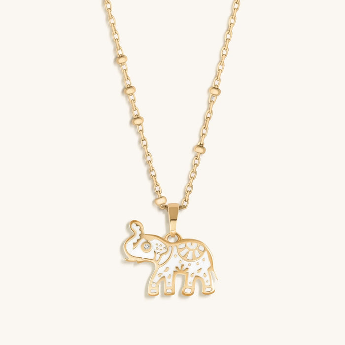 Ancient Wisdom - 14K Gold Elephant Necklace