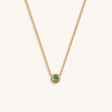 Spirit Shield 14K Gold Malachite Evil Eye Diamond Necklace