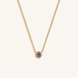 Vision Keeper 14K Gold Lapis Evil Eye Diamond Necklace