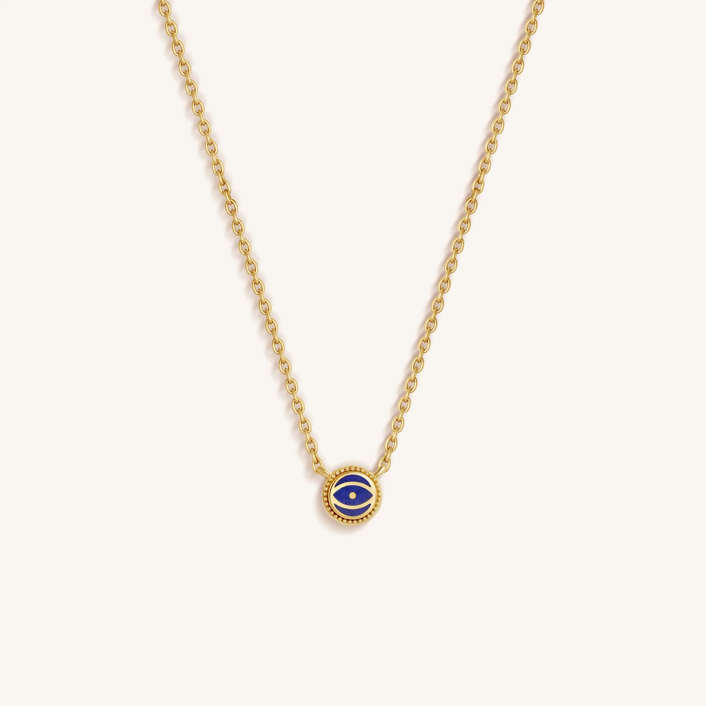 Vision Keeper 14K Gold Lapis Evil Eye Diamond Necklace