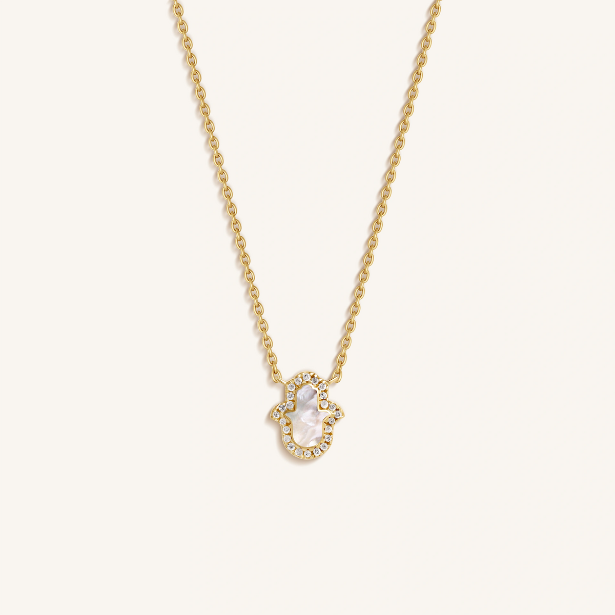 Guardian’s Grace 14K Gold Diamond Hamsa Necklace