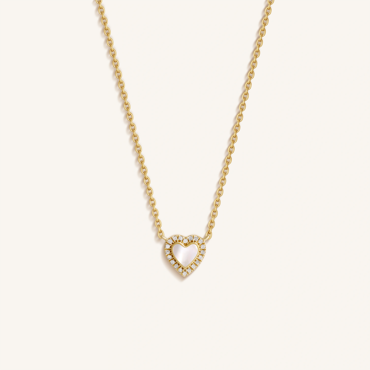 Radiant Heart 14K Gold Diamond & Mother of Pearl Necklace