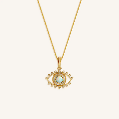 Luminous Guard Opal Evil Eye Necklace