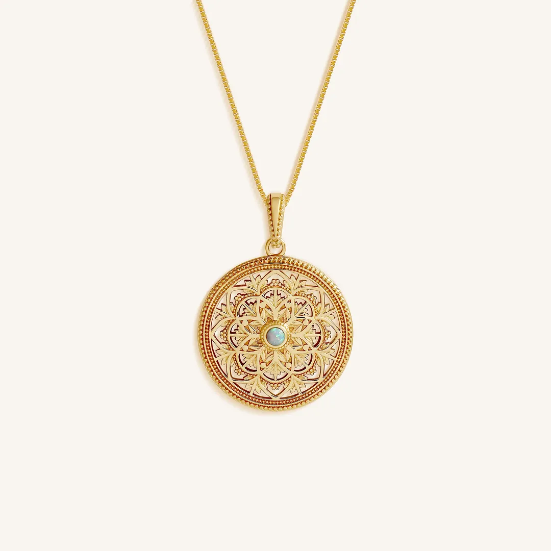 Inner Harmony Opal Mandala Necklace