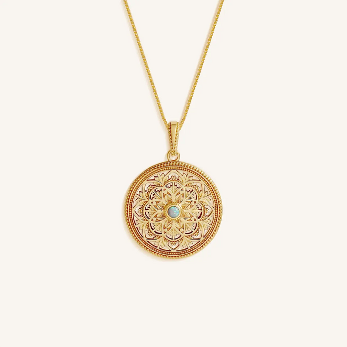 Inner Harmony Opal Mandala Necklace