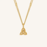 Endless Grace Pearl Trinity Knot Necklace