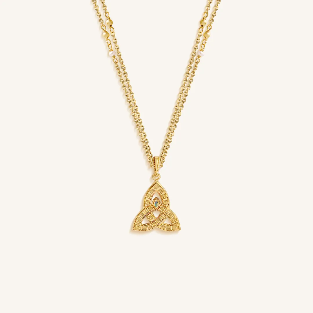 Endless Grace Pearl Trinity Knot Necklace
