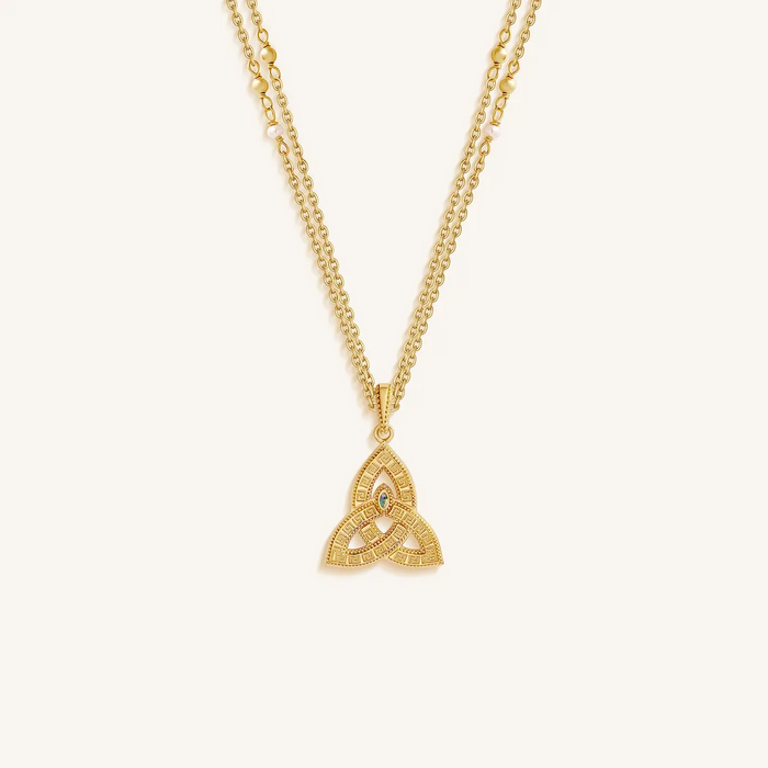 Endless Grace Pearl Trinity Knot Necklace