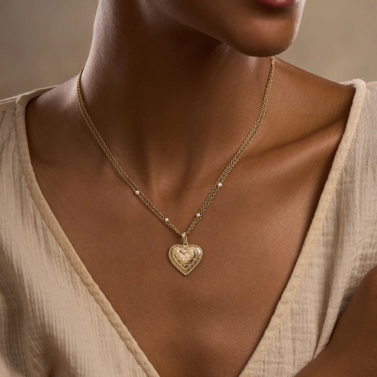 Pure Devotion Pearl Heart Necklace