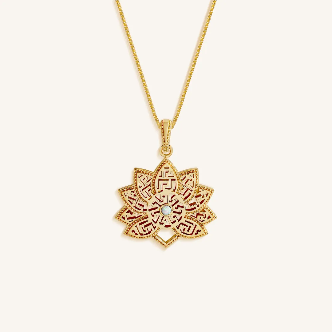 Awakened Light Opal Lotus Necklace