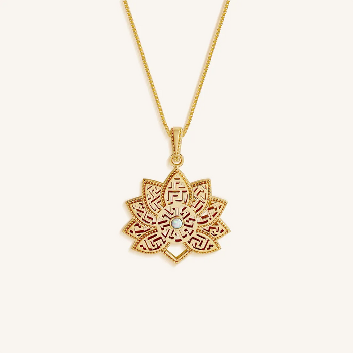 Awakened Light Opal Lotus Necklace