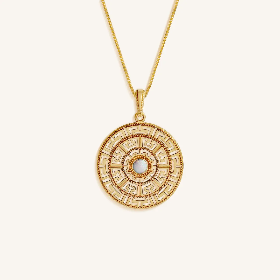 Celestial Balance Opal Mandala Necklace