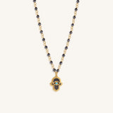 Celestial Flow Hamsa Hematite & Aquamarine Necklace