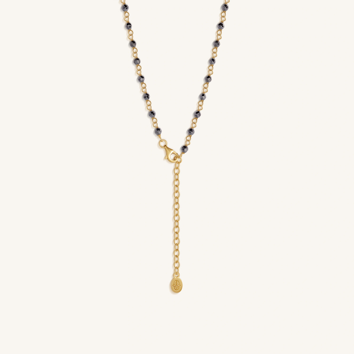 Celestial Flow Hamsa Hematite & Aquamarine Necklace