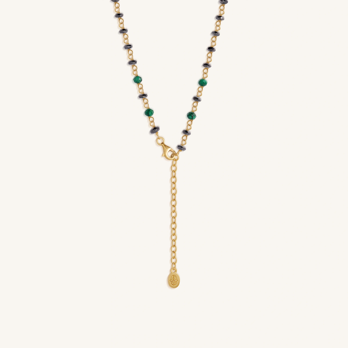 Tranquil Bloom Lotus Hematite & Malachite Necklace