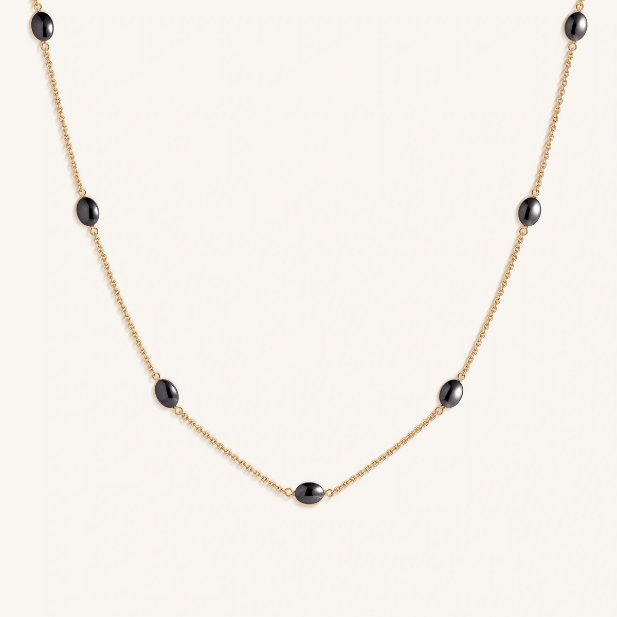 Tranquil Gleam Hematite Station Necklace