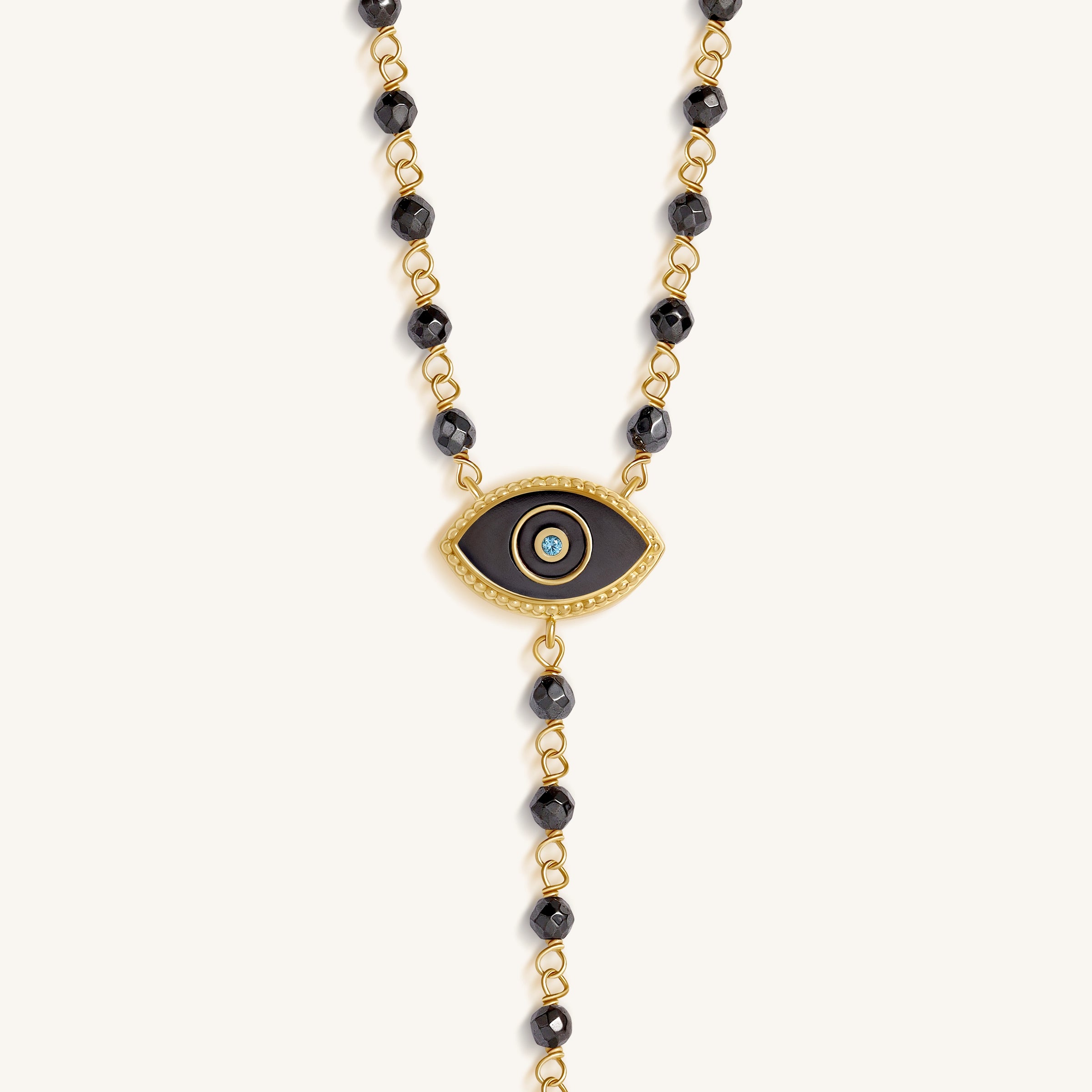 Celestial Ward Aquamarine & Hematite Necklace