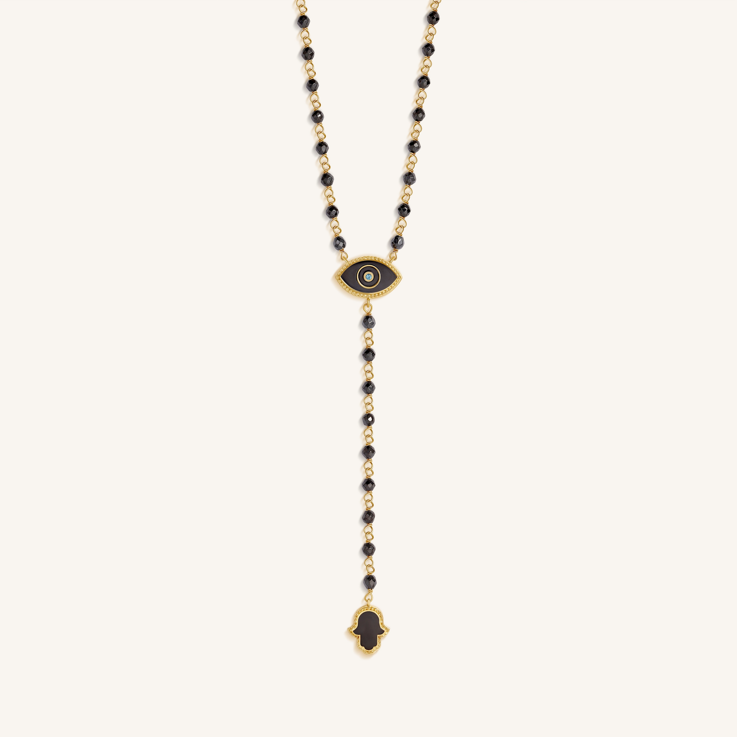 Celestial Ward Aquamarine & Hematite Necklace