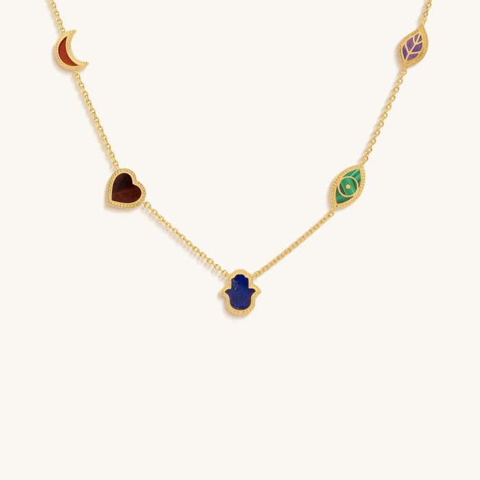 Sublime Beauty Multi-Symbol & Multi-Gemstone Necklace