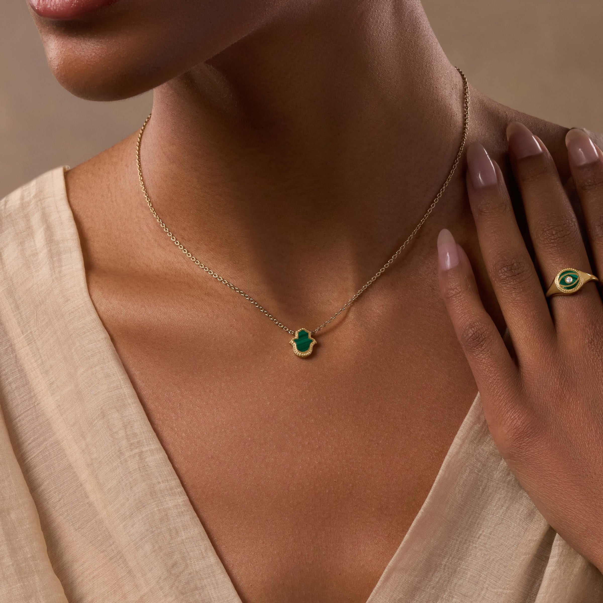 Malachite Magic Hamsa Set