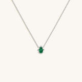 Peaceful Mind Hamsa Malachite Silver Necklace