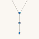 Heart’s Serenity Lab Blue Opal Multi-Symbol Silver Necklace