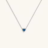 Calming Energy Lab Blue Opal Heart Silver Necklace