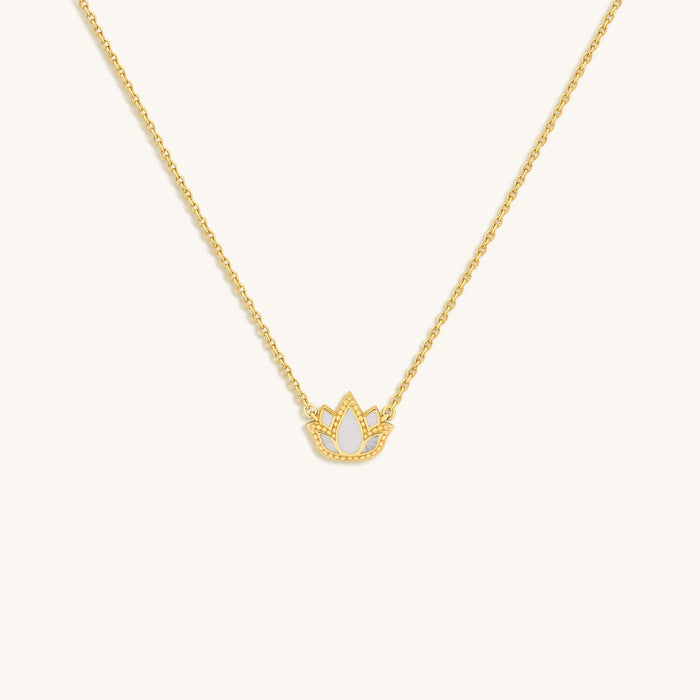 Centered Mindset Lotus Mother of Pearl Necklace