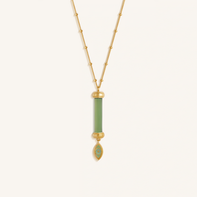 Guardian Spirit Jade Evil Eye Gold Necklace