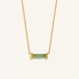 Harmonious Path Jade Inlay Gold Necklace