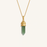 Enduring Grace Jade Cube Gold Necklace