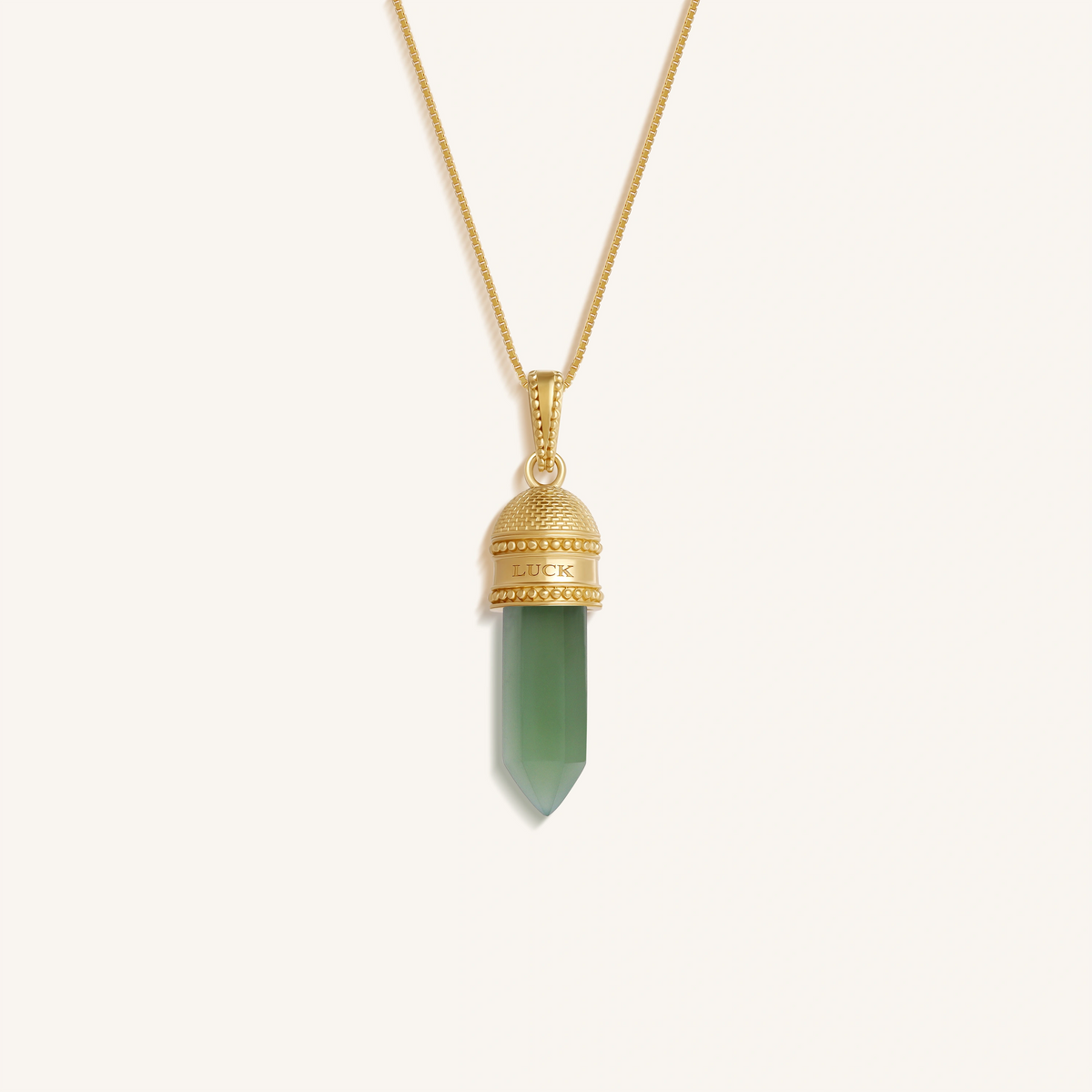 Enduring Grace Jade Cube Gold Necklace