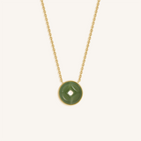 Prosperity Line Jade Lucky Coin Necklace