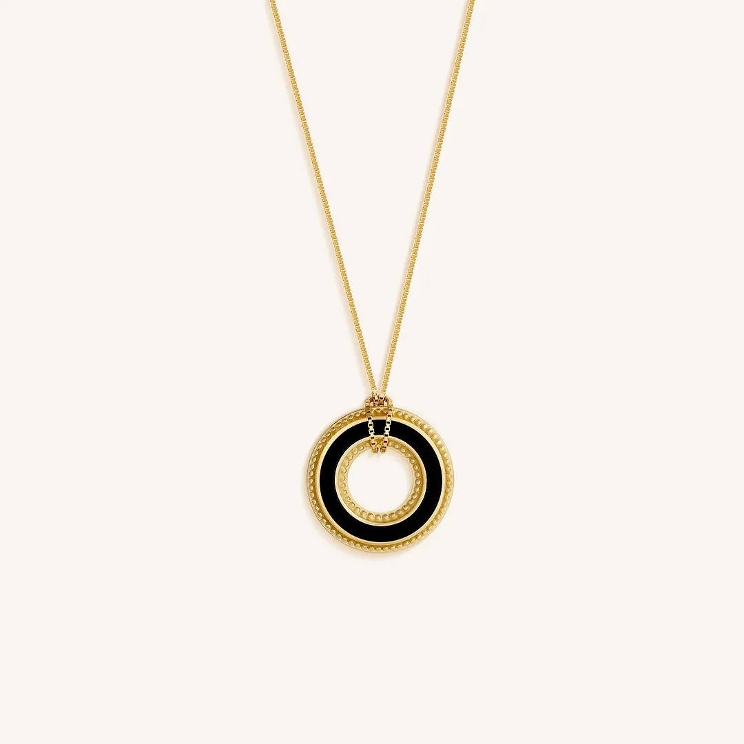 Eternal Flow Onyx Karma Circle Necklace