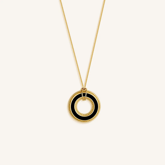Eternal Flow Onyx Karma Circle Necklace