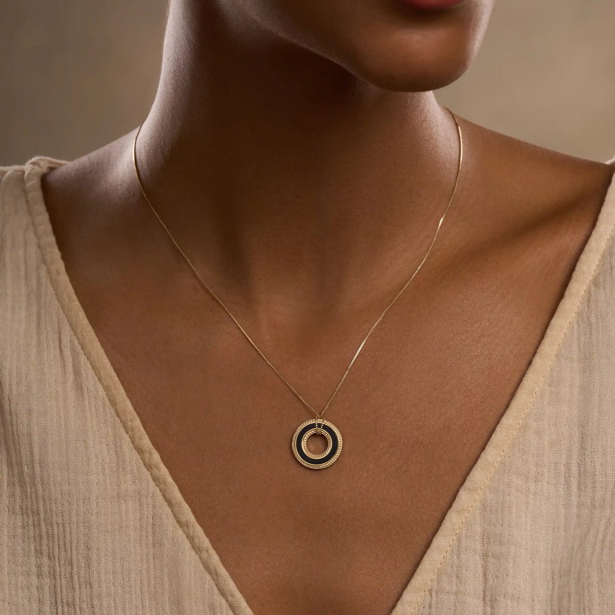 Eternal Flow Onyx Karma Circle Necklace