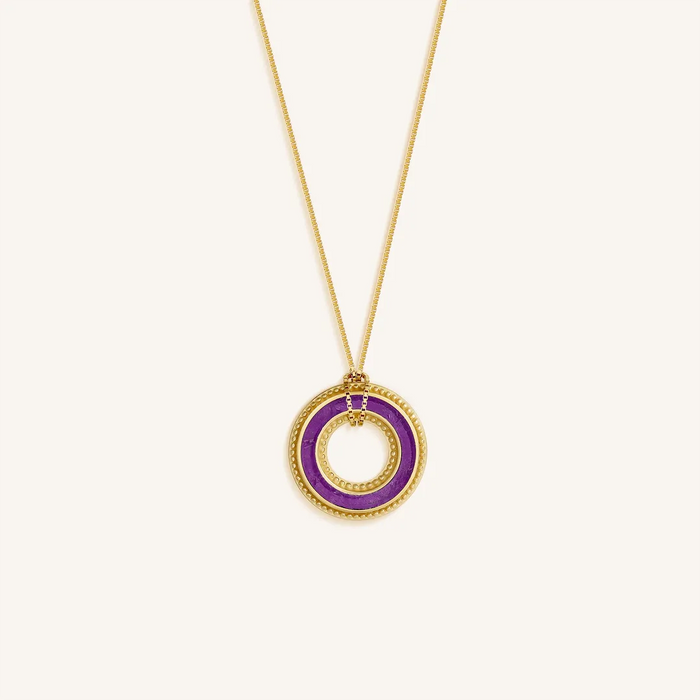 Inner Calm Amethyst Karma Circle Necklace