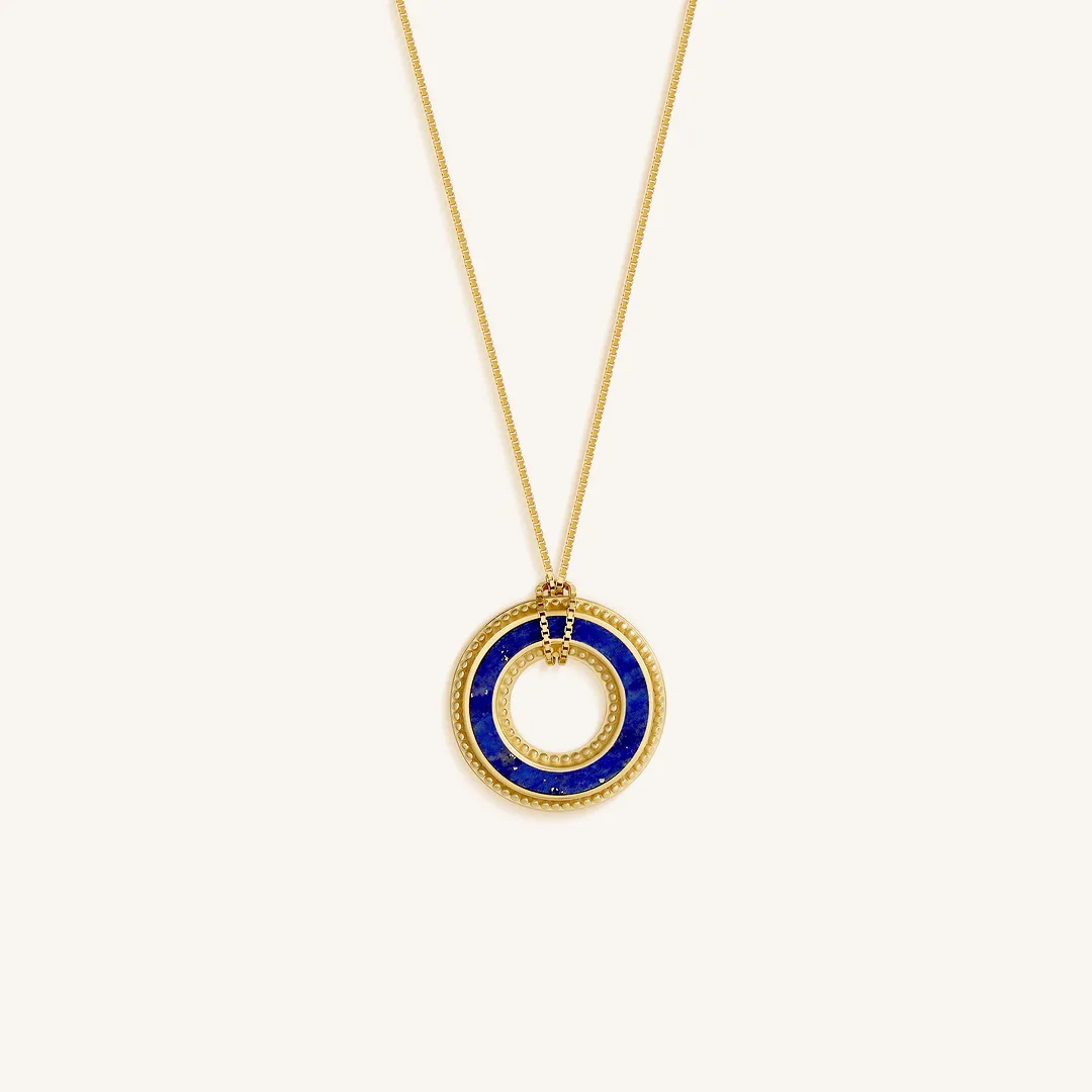 Wisdom Flow Lapis Karma Circle Necklace