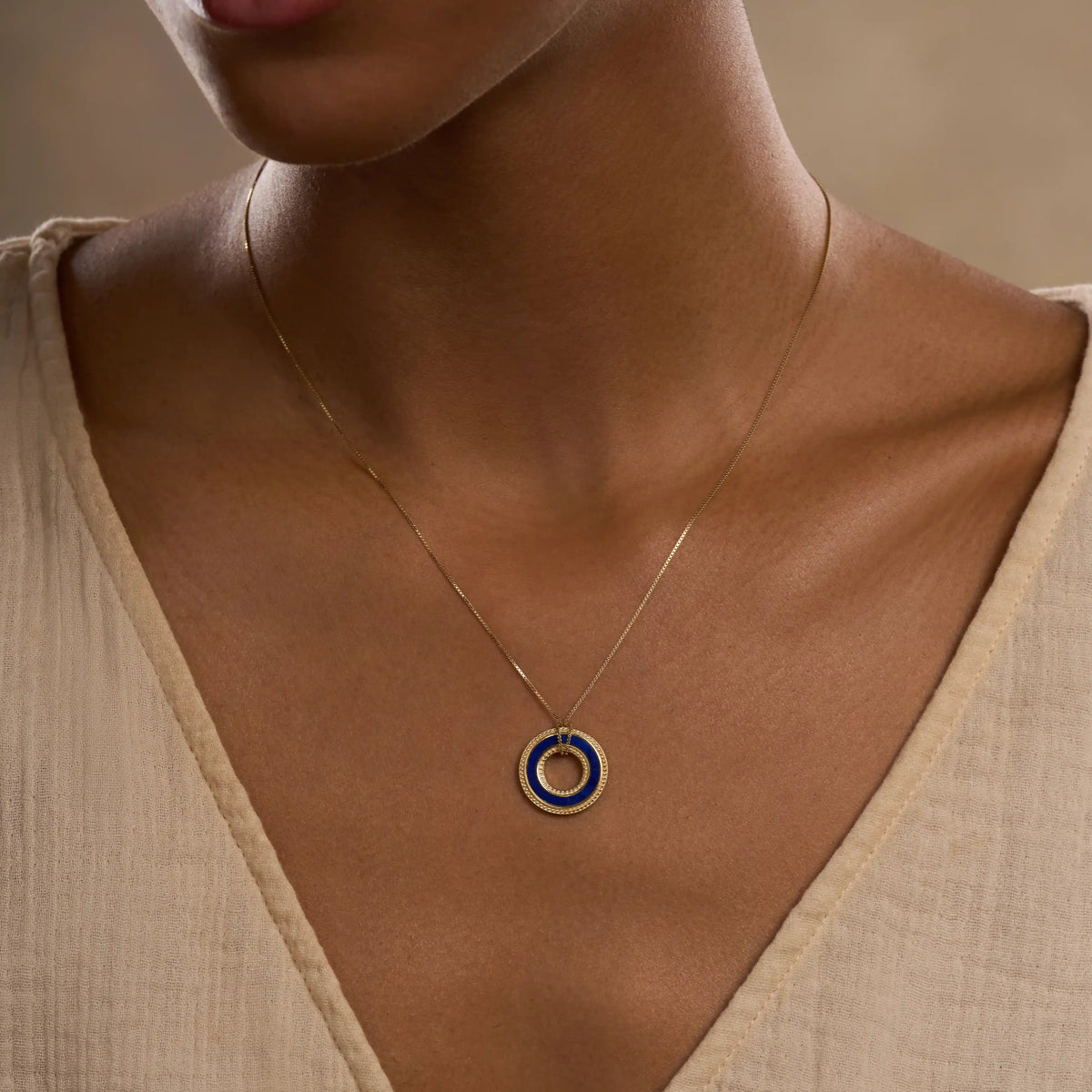 Wisdom Flow Lapis Karma Circle Necklace