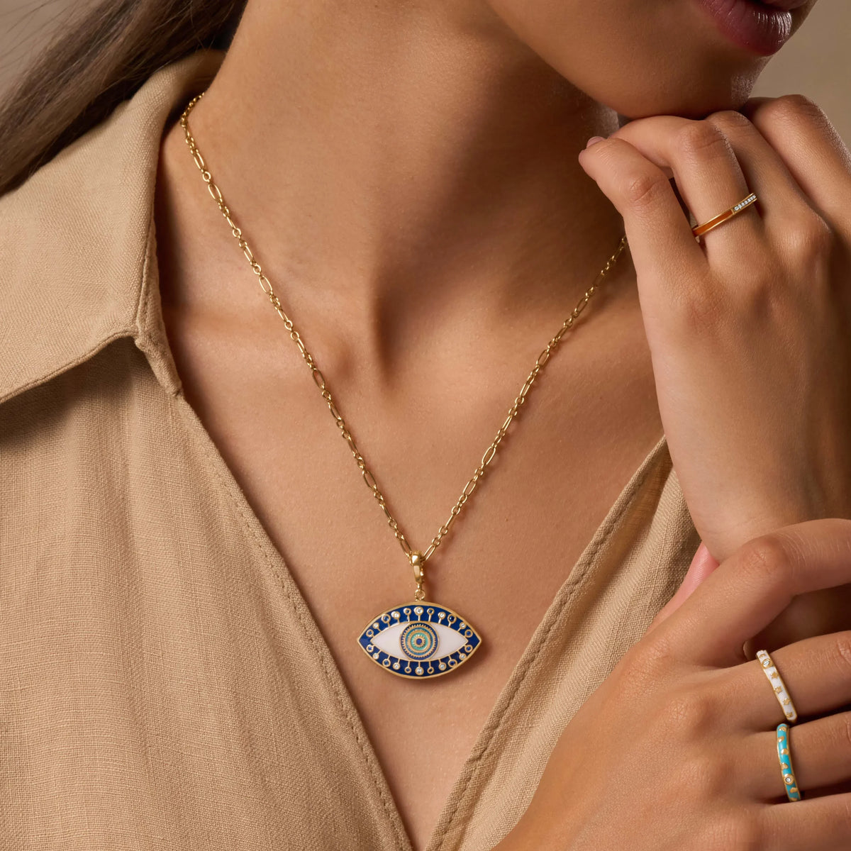 Unwavering Acceptance Evil Eye Charm Necklace