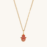 Inner Power Hamsa Hand Charm Necklace