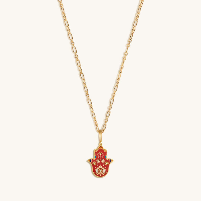 Inner Power Hamsa Hand Charm Necklace