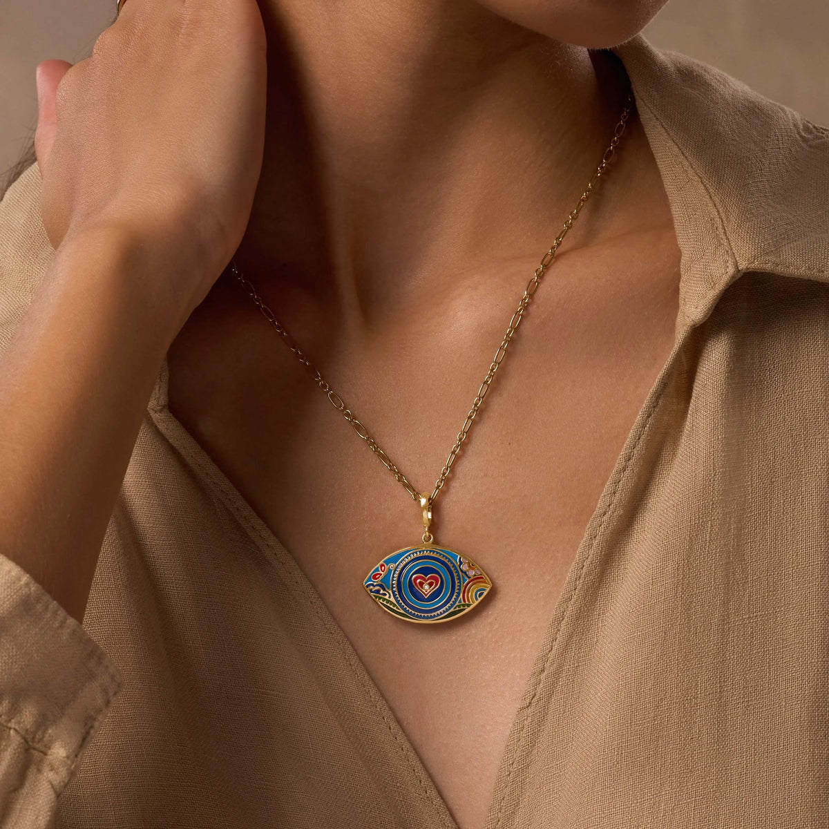 Kaleidoscope Visions Evil Eye Charm Necklace