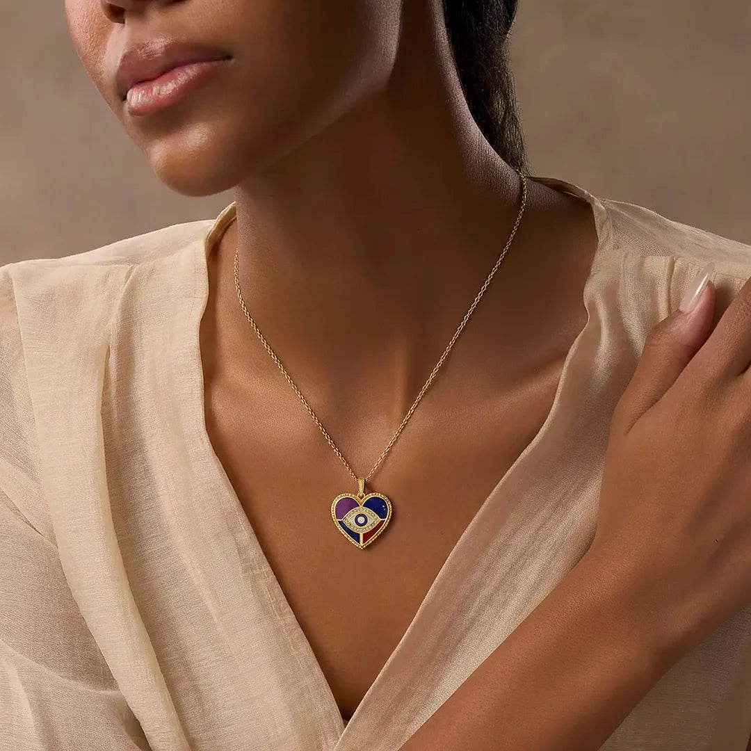 Ethereal Bloom Heart Charm Necklace