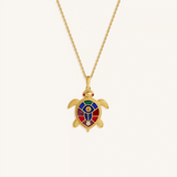 Ocean Tranquility Turtle Charm Necklace