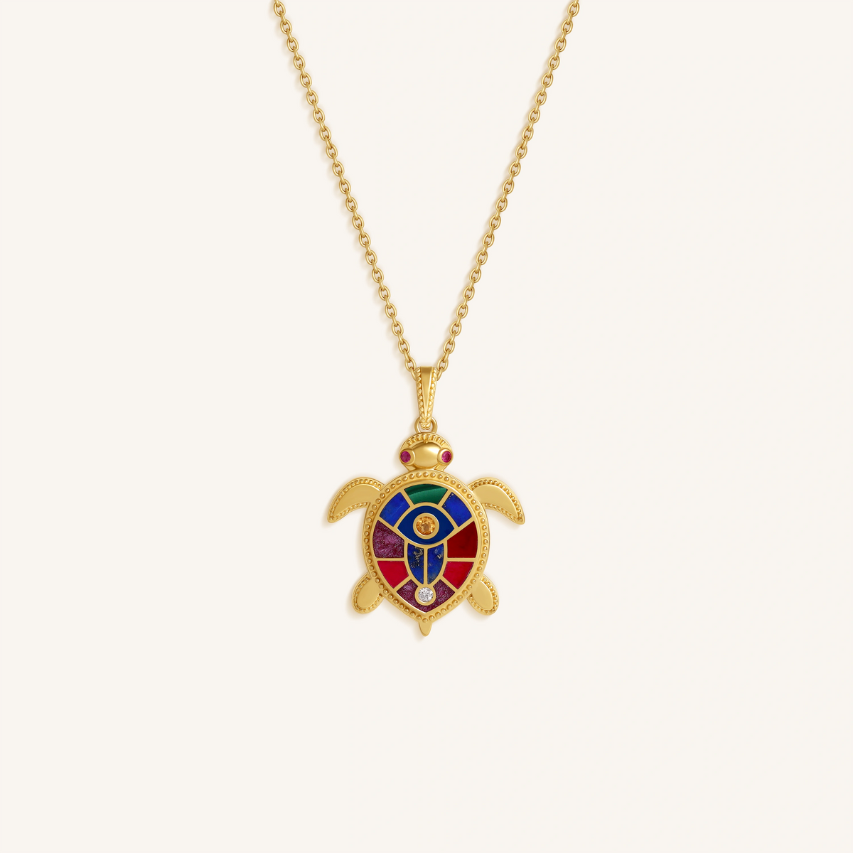 Ocean Tranquility Turtle Charm Necklace